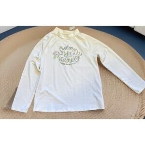 NWT girls white long sleeve swim shirt w/ metallic lettering Cat&Jack L (10-12)